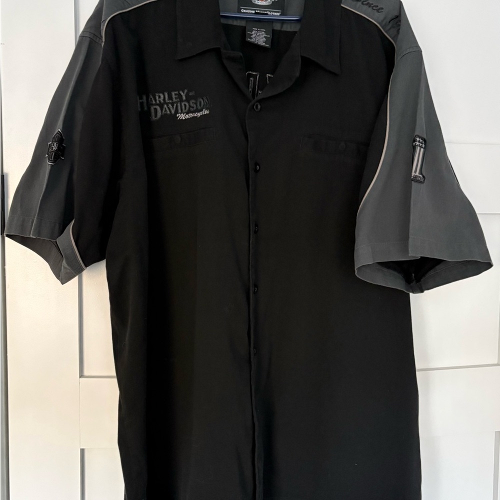 (3) Harley Davidson Button Up Shirt Short Sleeve Motorcycles Shirts 3XL - Picture 2 of 11